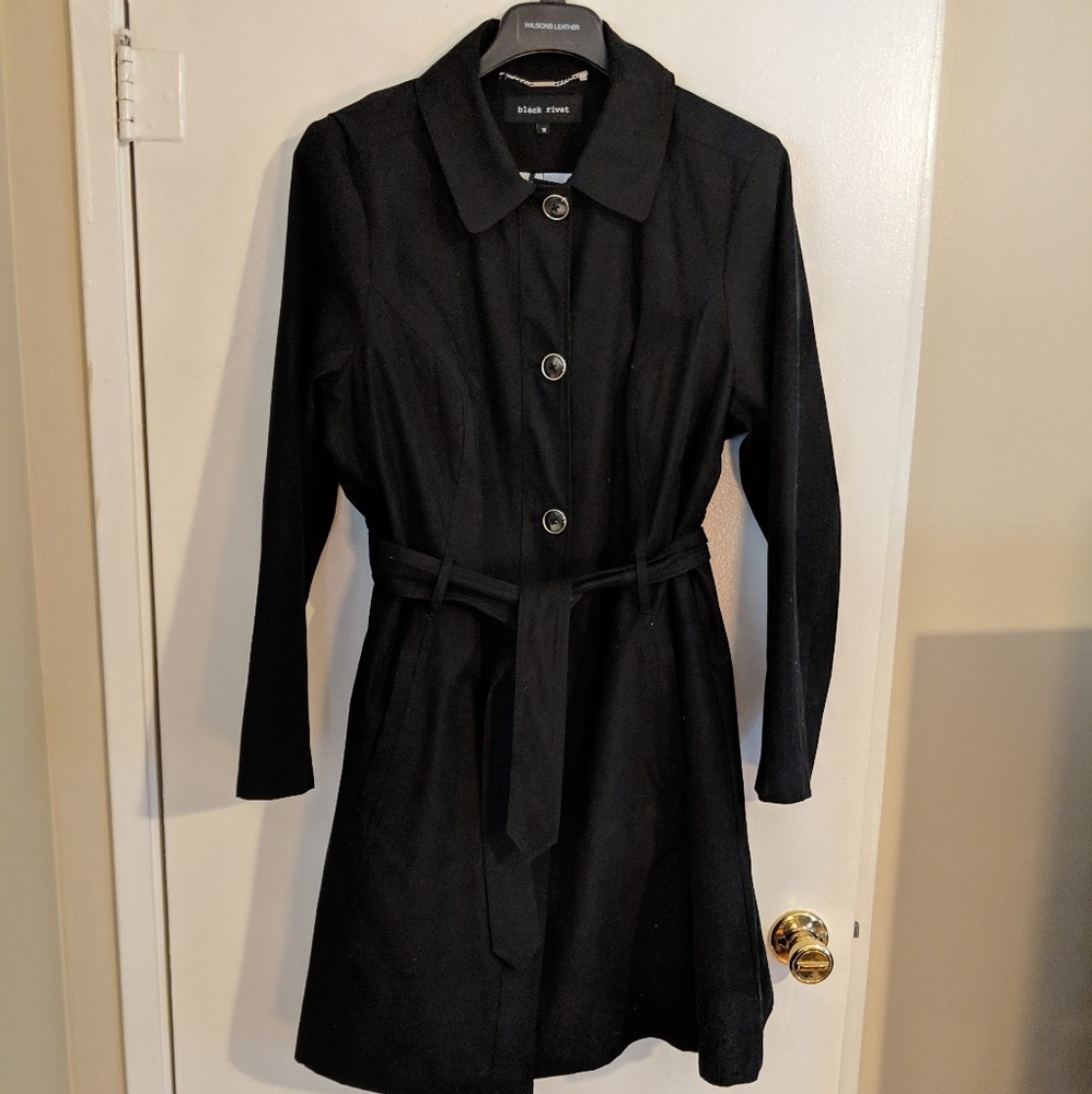 Black Rivet fabric trench